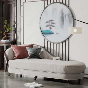 新中式贵妃沙发3D模型下载